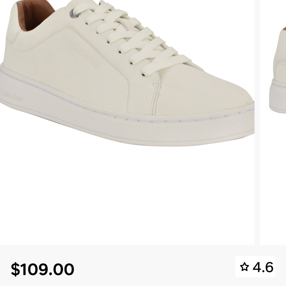 NWTCalvin Klein Men's wivlo White faux leather casual Sneakers size 11